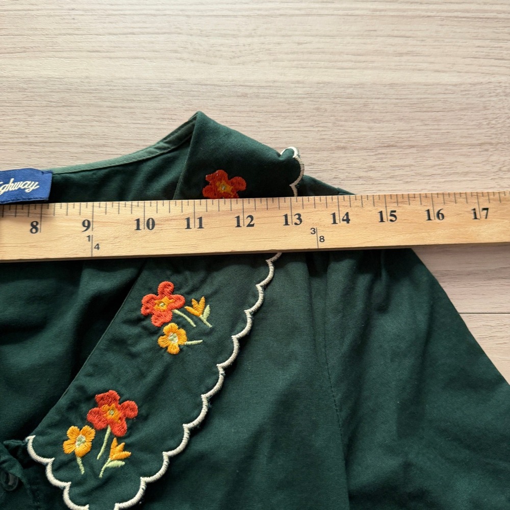 Princess Highway Embroidered Collar Dress‎ Green Goblincore Twee Daisy Chain - Picture 4 of 7